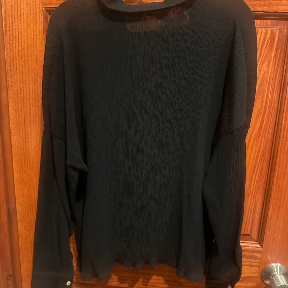 Black Button Down Blouse - image 2